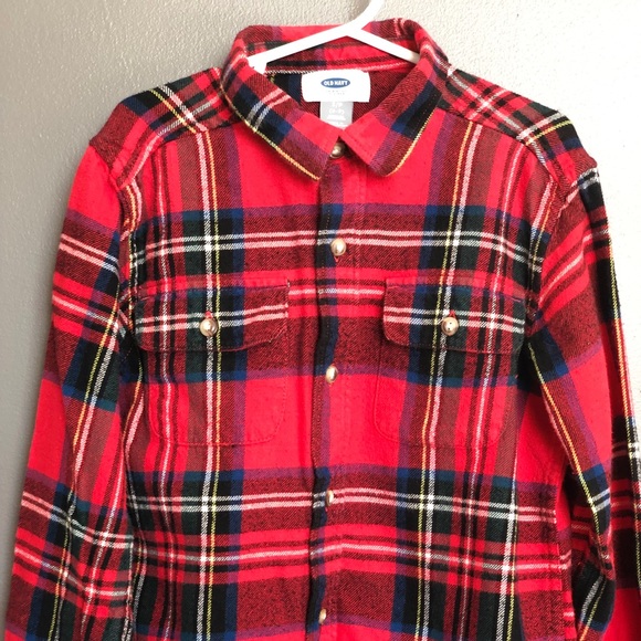 Boys tartan Plaid Old Navy button down! - Picture 4 of 6